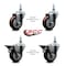 Service Caster 35 Inch Maroon Polyurethane 10 MM Threaded Stem Caster Set 2 Brakes SCC SCC-TS20S3514-PPUB-MRN-M1015-2-PLB-2 - alternate 2